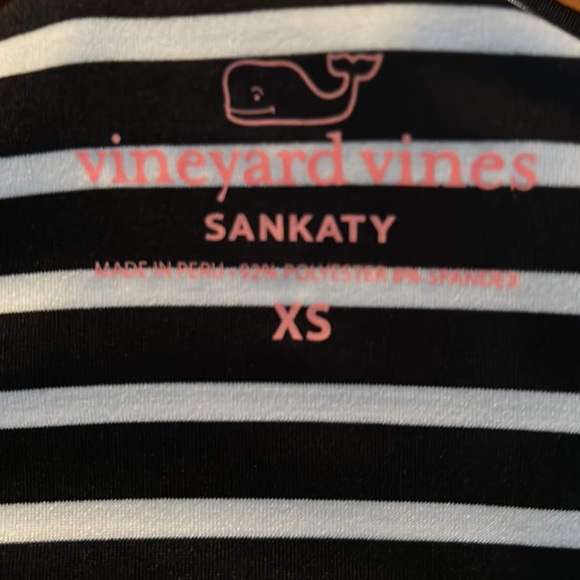 Vineyard Vines black/ white striped Sankatay midi polo dress xsmall NWOT - Picture 4 of 7